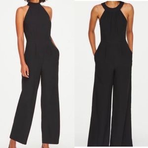 Loft Black Tie Halter Neck Wide Leg Jumpsuit 220
